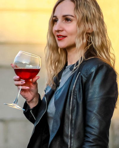 lady drinking wine