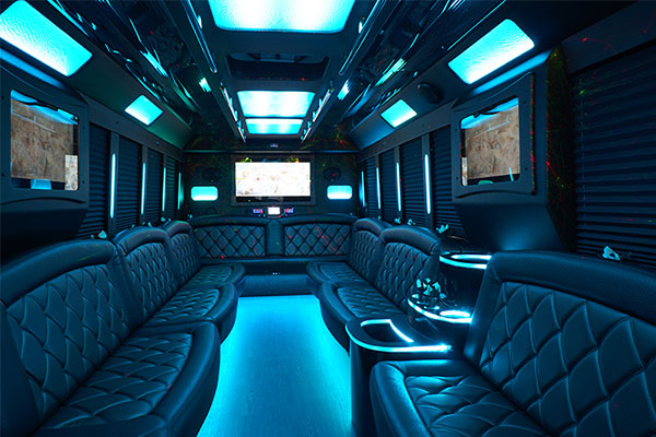 party bus rental southfield, mi, interior