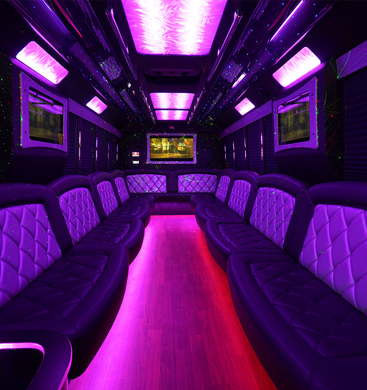 party bus rental interior