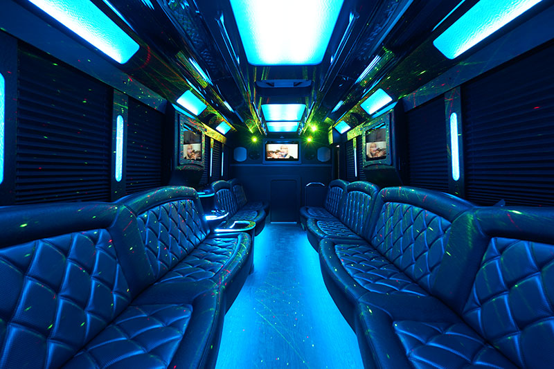 party bus rental interior