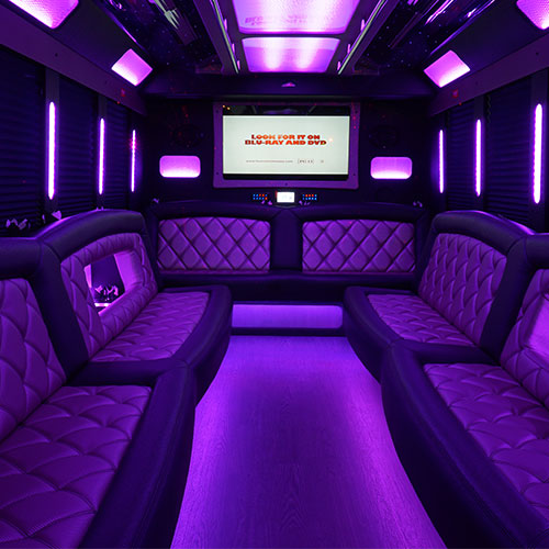 large party bus interior